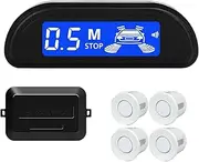 Parking sensors Car Parking Sensor Kit with Parktronic Reverse L-ed Monitor 22mm 4 Sensors Radar Detector(Silver)