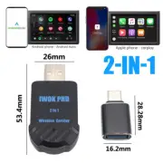 2in1 USB Wireless CarPlay Adapter For iPhone Apple Wireless Dongle Plug＆Play USA