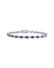 Rina Limor Silver 5.28 ct. tw. Lab-Grown Sapphire Bracelet