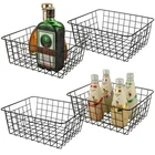 4 Pack Deep Freezer Organizer Bins Stackable Wire Basket for Organizing Metal...