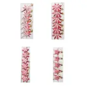 1 Box Christmas Tree Star Pendants Hanging Ornaments Red White Multi-point Stars