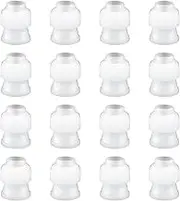 16pcs Piping Bag Couplers, Plastic Standard Couplers Cake Decorating Coupler Pipe Icing Piping Tip Coupler White Coupler for Icing Nozzles Couplers for Piping Bags