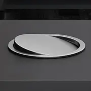 MegLob Built-in Countertop Trash Chute, Hidden Stainless Steel Kitchen Garbage Can Chute, Round Space-Saving Bathroom Dustbin Chute, Commercial Brushed Surface Swing Trash Can,Silver 24cm
