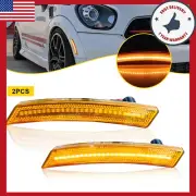 Amber Yellow Lens Front LED Side Marker Signal Lights For MINI Cooper 2007-13/14 (for: Mini)