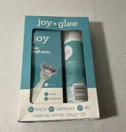 JOY + GLEE Shaving Kit 1 Razor 2 Cartridges 1 Gel - Green Cucumber Aloe New