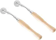SEWACC Round Delimit Scribe Wheel Tailor Sewing Tool 2 Pack Steel Toothed for Pro Crafts