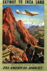 Skyway to Inca Land Retro Travel Art Print Laminated Dry Erase Sign Poster 12x18