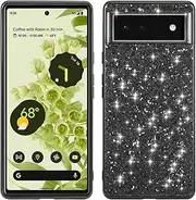 Compatible with Google Pixel 7 5G 2022, Sparkling Back Cover Protective Case PC Hard Shockproof Protection Cover Case for Google Pixel 7 Black