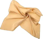 [TOGEVAL] Fashion Women Accessory Square Scarf Solid Color Scarf Silk Head Scarf Silk Scarves for Women Silk Bandana Silk Scarf for Women Silk Head Wrap Silk Hair Scarf Women Scarf Golden