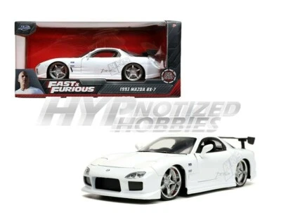 JADA 1:24 1993 MAZDA RX-7 FD3S WHITE WIDE BODY HKS FAST & FURIOUS 32607