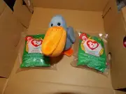 TY Beanie Babies Scoop the pelican RARE with McDonald’s Scoop 1993 Error Set