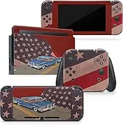Tacky design Retro Usa flag skin Compatible with Nintendo switch, High-quality Vinyl 3m sticker Switch, Red switch Full wrap cover