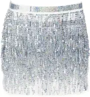 Sequin Tassel Skirts Rave Fringe Hip Scarf for Festival Sequin Wrap Party Rave C