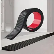 Threshold Ramps for Doorways Self-Adhesive Rubber Ramps for Door Threshold Rubber Door Threshold Ramp for Wheelchair for Doorways, Curb, Power Scooters, Bathroom (Black, 5/8'' Rise-6.6Ft Long)
