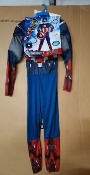 Marvel Captain America Halloween Costume Kids Large 10-12 NWT