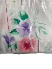 Vintage Fieldcrest Twin Fitted Bed Sheet No Iron Percale Pink Purple Pinstripe