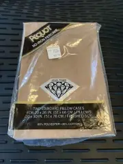 Vtg Pequot SPRING MILLS Percale Standard Pillow Cases 2pc Set JEWEL TONE NOS MCM