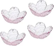 CONGARTENO 4pcs Glass Small Plates Fine Japanese Design Salad Bowl Dessert Plate for Wedding Birthday Home Tea Party