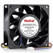 Wathai 80Mm X 38Mm High Static Pressure Fan 12V 4 Pin Dual Ball PWM 8038