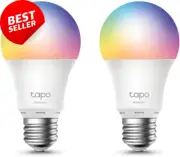 Tapo Smart Wi-Fi Light Bulb E27 Multicolour 2-Pack 60W Eq Voice App Control
