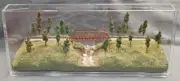 N SCALE- SINGLETRACK 16"- BRIDGE w/ STREAM "SUMMER SCENE" TRAIN DISPLAY CASE