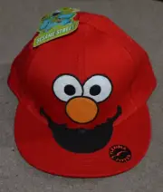 NWT Sesame Street Elmo Big Face Stretch Fitted Hat Cap OSFM