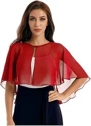 [Bciopll] Bridal Shawl Wedding Top Shrug Chiffon for Women Femme Mariage Short Wedding Jacket Party Cape Dress