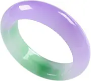 [DNTENG] Lavender Jade Rings for Women, Multicolor with Purple Jade Band Ring, Good Luck Natural Stone Jade Jewelry Crafts Gifts for Women, US Size (6-11)