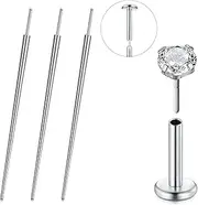 [QWALIT] Piercing Taper Threadless Piercing Changing Tool Piercing Taper Insertion Tool Piercing Threader Tool Flat Back Earring Applicator Tool Labret Titanium Threadless Insertion Pin 16g 18g 20g