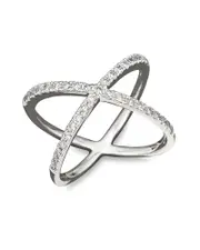 Diamond X Band in 14K White Gold, 0.40 ct. t. w.