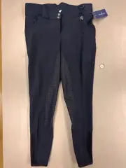 Premier Equine "Sophia" Navy Full Seat Breeches w Silicone Seat. Size 34