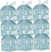GLEAVI 50Pcs Hollow Bear Candy Boxes for Weddings and Birthdays Pearl Multipurpose present Packaging for Treats Unique Present Boxes to Enhance Celebration Atmosphere