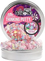 Crazy Aarons Thinking Putty 4-Inch Tin Hide Inside Flower Finds Thinking Putty Pink