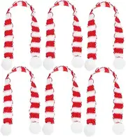 GRADENEVE Wine Bottle Mini Scarf Kit Christmas Decorations 6pcs Knitted Scarves 23cm