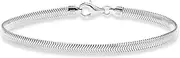 [Miabella] 925 Sterling Silver Italian 4mm Wide Diamond-Cut Snake Chain Bracelet, 7", 8"