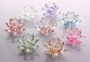 Lotus Flower Crystal Glass Wedding Favors Party Home Table Decoration, 5" L