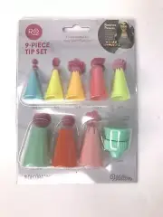 Wilton RO Decorating Color Tip Set 9 Piece Includes Coupler - NEW SEALED