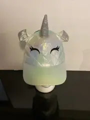 NWT Claire's Holographic Quilted Front Unicorn Trucker Baseball Cap Hat Blue