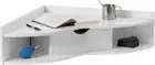 White Heart Shaped Wall Mounted Office Table with Drawer and Two Shelves Compute