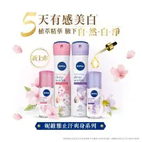 在飛比找Yahoo!奇摩拍賣優惠-NIVEA 妮維雅止汗爽身乳液 美白精華植萃系列(櫻花)(百