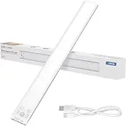 Under Cabinet Lights Motion Sensor, 15.7 Inches Rechargeable 138 LED Under Counter Lights for Kitchen, 5000K Dimmable, White&Warm White Warbrobe Lights for, Closet, Stair, and Hallway