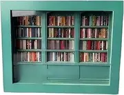 Generic Anxieties Bookshelf, Wooden Book Shelf with 200 Miniature Book Models, Stress-Relieving Toy Functionality