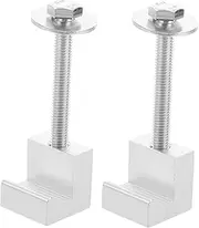 SWOOMEY 2pcs Truck Clamp Truck Toolbox Mounting Kit Topper Car Truck Toolbox Clamps Clip Net Pickup Truck Tool Boxes Attachment Traction Board Mounting Kit J Bolt Silver Aluminum Alloy
