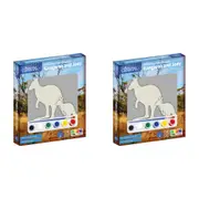 2x Australian Geographic Create Your Own Wooden Kangaroo and Joey Kids Toy 3+