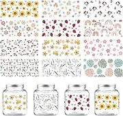Fruit UV DTF Transfer Sticker - 12 Sheets Strawberry Stickers Flower Waterproof Rub On Transfers for 16 Oz Glass Cups Gifts for Students Tearcher Friends