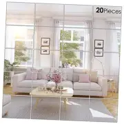 20 Pcs Home Gym Mirror Sheets Self Adhesive Non Glass Cut to Size Mirror