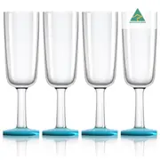 4 x Marc Newson Tritan® Forever Unbreakable Non Slip Flute 180ml - Vivid Blue
