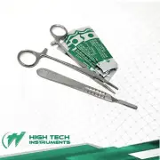 OLSEN HEGAR NEEDLE HOLDER 5.5" + SCALPEL HANDLE #4 GRADUATED + 10 BLADES #21