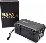 [Elevate Bar Co.] ™ Travel Humidor Cigar Carrying Case - 15- Count- Waterproof, Crushproof, Airtight Seal, Durable Black Portable Case, Black, 1 Count (Pack of 1), Portable,travel