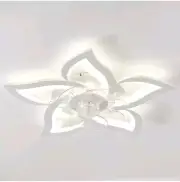 Remote Control 3 Colors Indoor Dimmable Flower Shape Ceiling Light Fan 6 Speeds